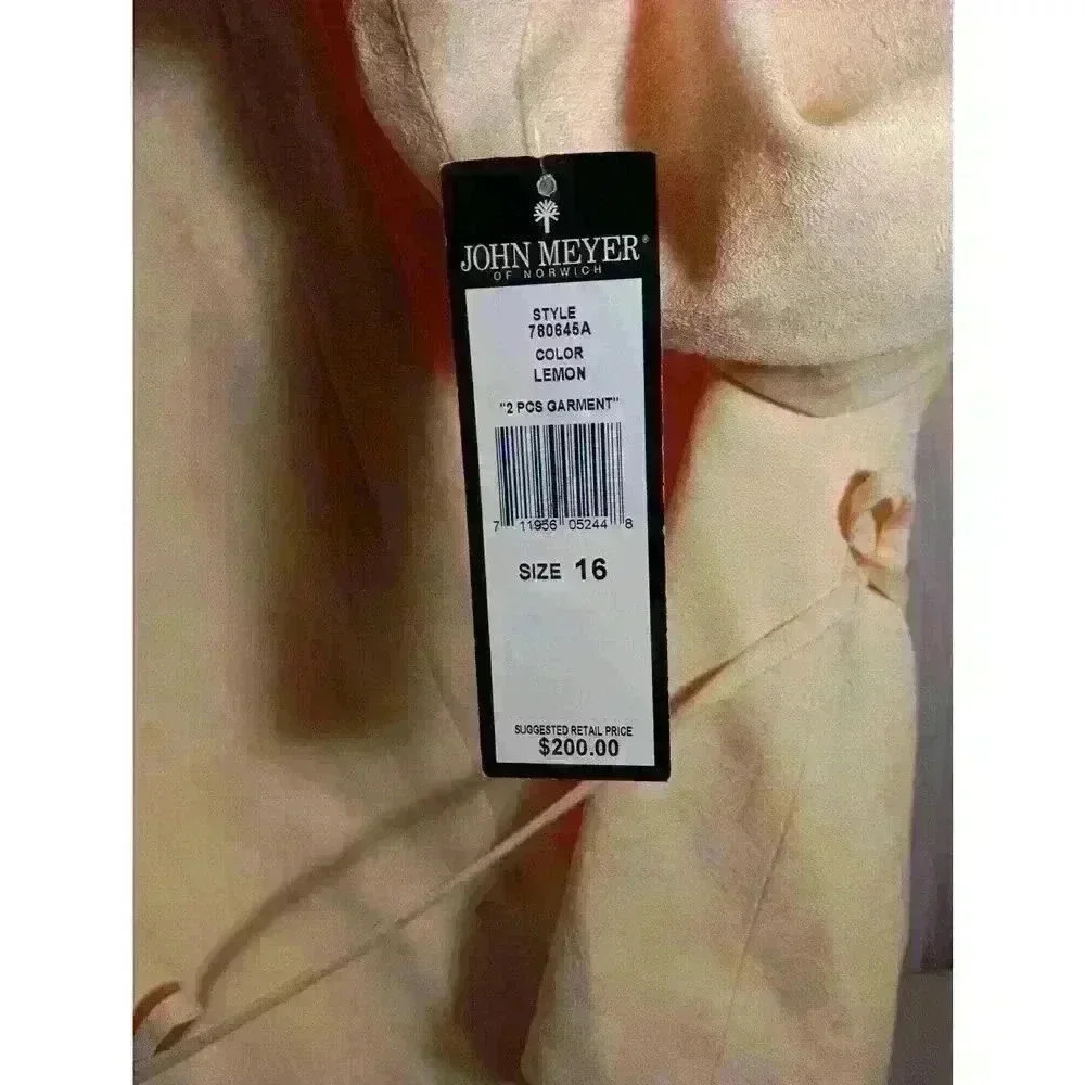 john meyer womens suits Lemon Yellow NWT Size 16 Skirt And Jacket Set Floral Inl - Picture 3 of 11